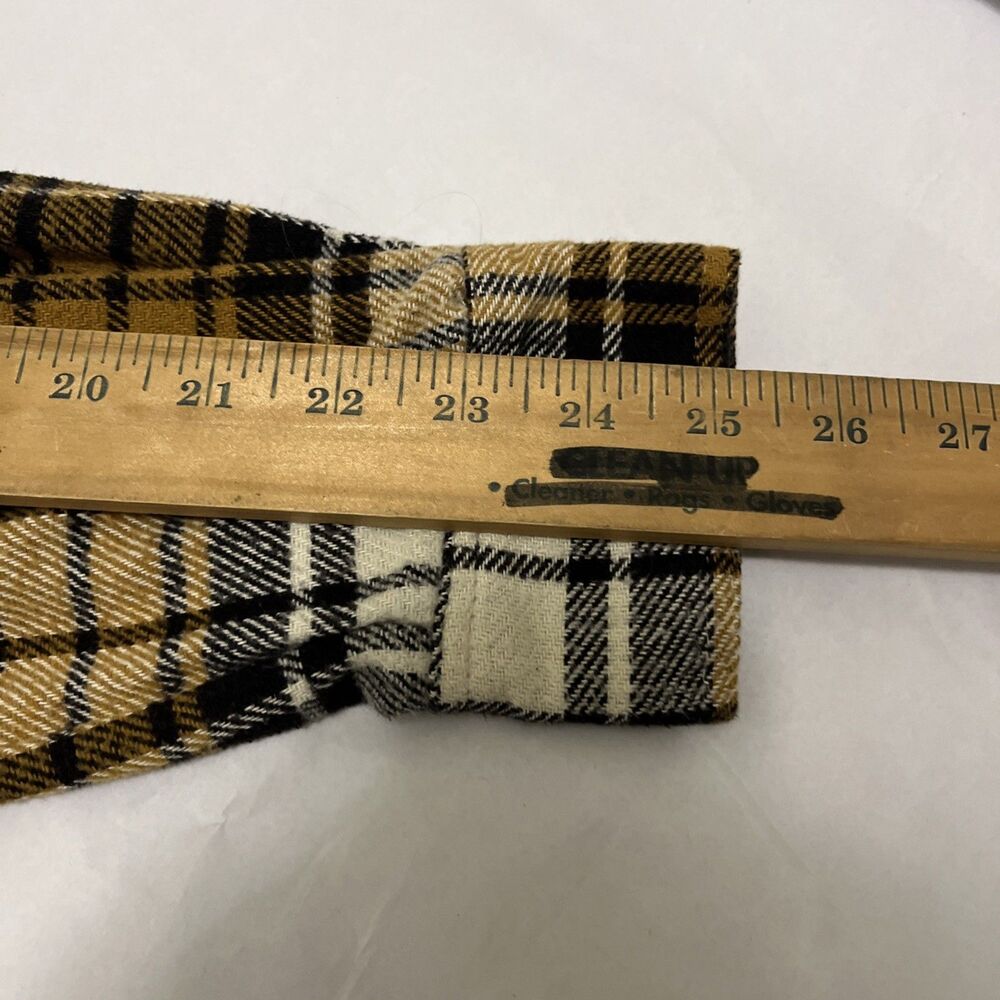 DOGG SUPPLY Men's Flannel Shirt by Snoop Dogg Yellow Black White Plaid Size XL - Picture 8 of 10
